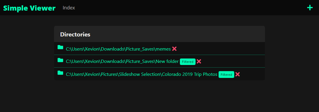 Screenshot: Viewing the directory index